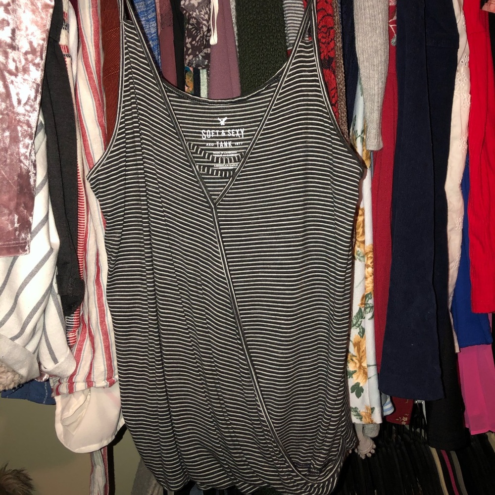 black & white striped tank top